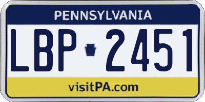PA license plate LBP2451