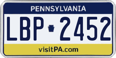 PA license plate LBP2452
