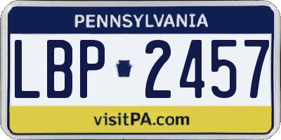 PA license plate LBP2457