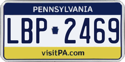 PA license plate LBP2469