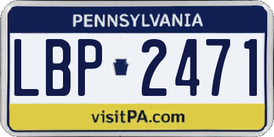 PA license plate LBP2471