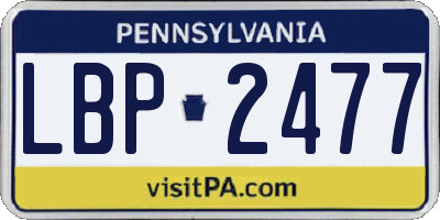 PA license plate LBP2477