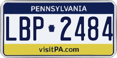 PA license plate LBP2484