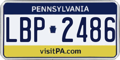 PA license plate LBP2486