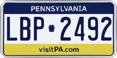 PA license plate LBP2492