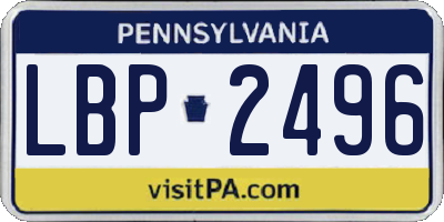 PA license plate LBP2496