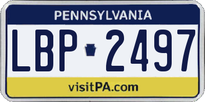 PA license plate LBP2497