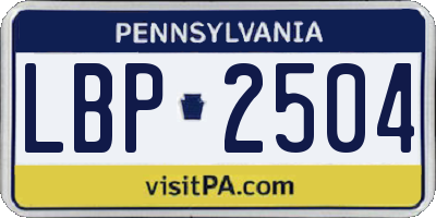 PA license plate LBP2504