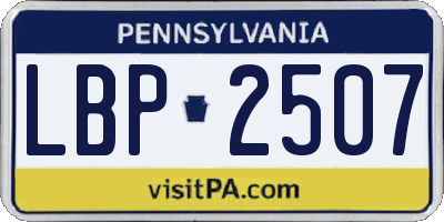 PA license plate LBP2507
