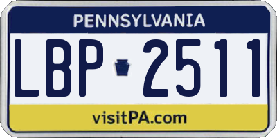 PA license plate LBP2511