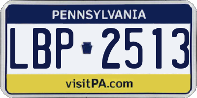 PA license plate LBP2513