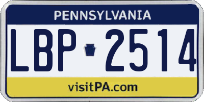 PA license plate LBP2514