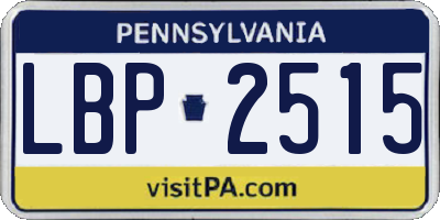 PA license plate LBP2515