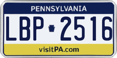 PA license plate LBP2516