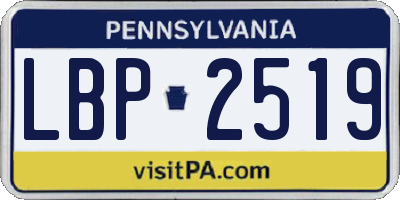 PA license plate LBP2519