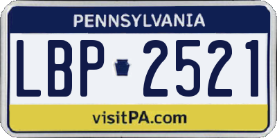PA license plate LBP2521