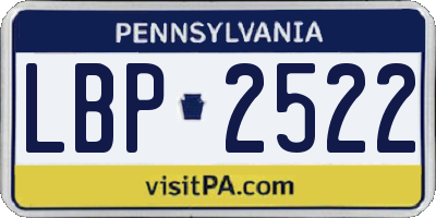 PA license plate LBP2522