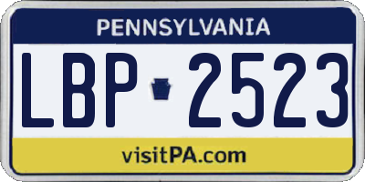 PA license plate LBP2523