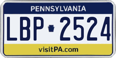 PA license plate LBP2524