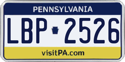 PA license plate LBP2526