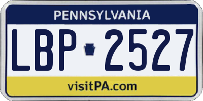 PA license plate LBP2527