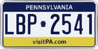 PA license plate LBP2541