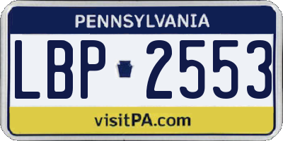 PA license plate LBP2553