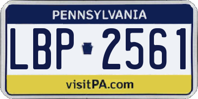 PA license plate LBP2561