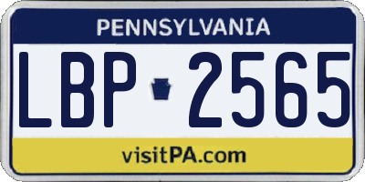 PA license plate LBP2565