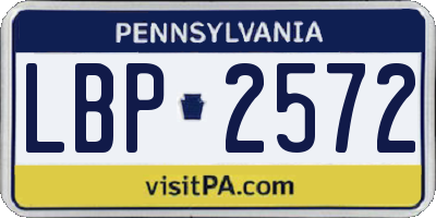 PA license plate LBP2572