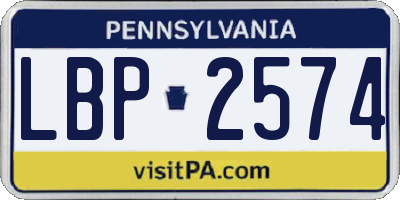 PA license plate LBP2574
