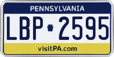 PA license plate LBP2595
