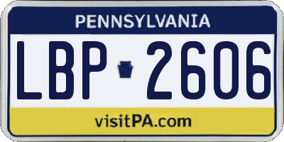 PA license plate LBP2606