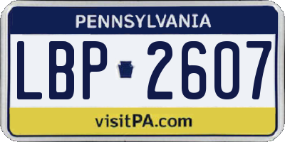 PA license plate LBP2607