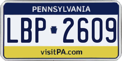 PA license plate LBP2609