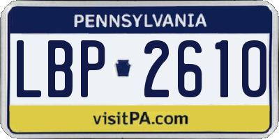 PA license plate LBP2610