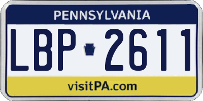 PA license plate LBP2611