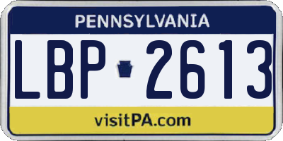 PA license plate LBP2613