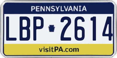 PA license plate LBP2614