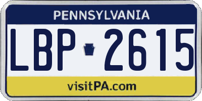 PA license plate LBP2615