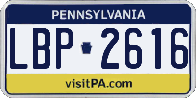 PA license plate LBP2616