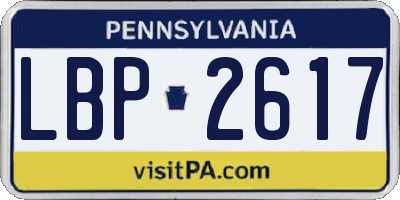 PA license plate LBP2617