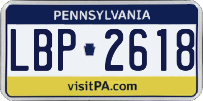 PA license plate LBP2618