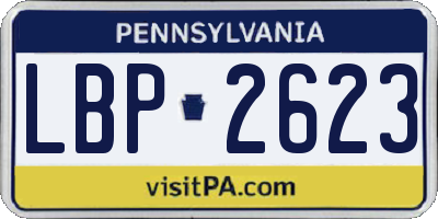 PA license plate LBP2623