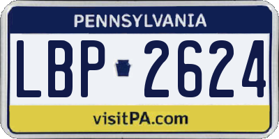 PA license plate LBP2624