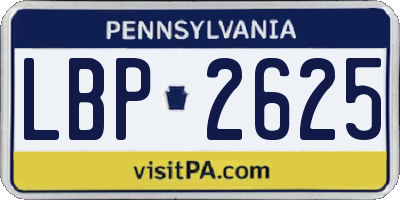 PA license plate LBP2625