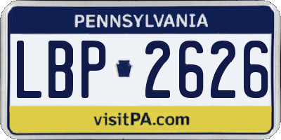PA license plate LBP2626
