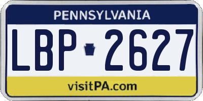 PA license plate LBP2627