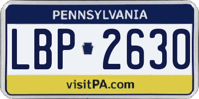 PA license plate LBP2630
