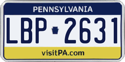 PA license plate LBP2631
